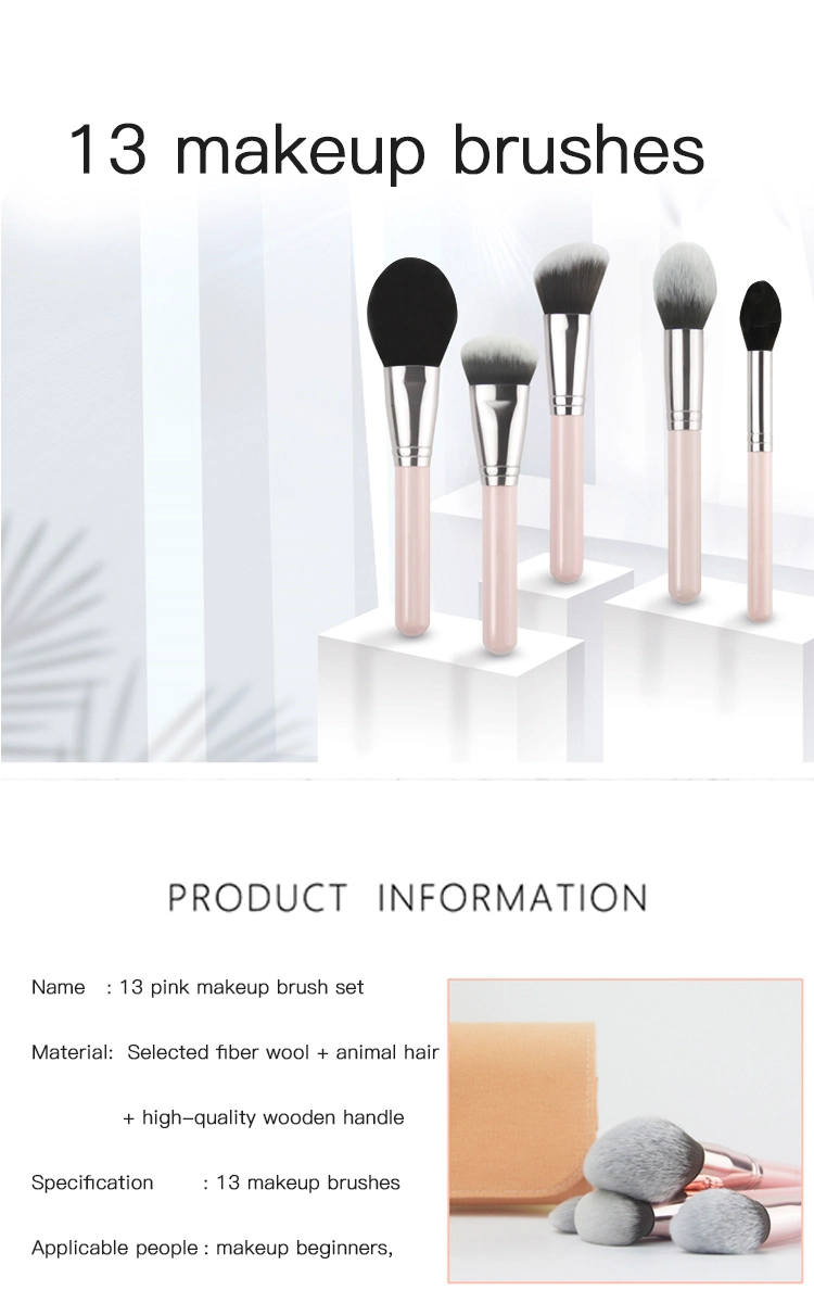 13PCS Professional Make up Brushes Set Customized Color Private Logo Synthetic Hair Cone-Shaped Handle Makeup Brushhot Sale Products